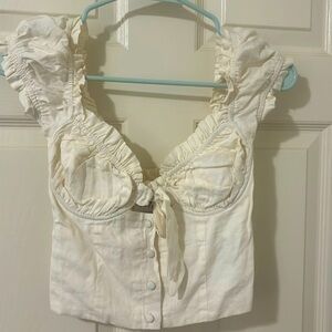 Cream Colored Princess Polly Crop Top